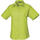 Women - Yellow Shirts Premier Women's Short Sleeve Poplin Blouse - Lime
