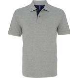 Viscose Polo Shirts ASQUITH & FOX Classic Fit Contrast Polo Shirt - Heather/Navy