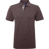 Viscose Polo Shirts ASQUITH & FOX Classic Fit Contrast Polo Shirt - Charcoal/Heather