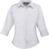 Silver - Women Shirts Premier Women's Poplin Three-Quarter Sleeve Blouse - Silver