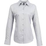 Silver - Women Shirts Premier Women's Long Sleeve Signature Oxford Blouse - Silver