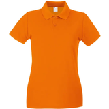 Universal Textiles Women's Fitted Short Sleeve Casual Polo Shirt - Bright Orange