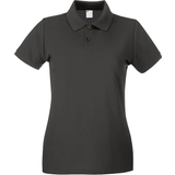 Universal Textiles Women's Fitted Short Sleeve Casual Polo Shirt - Graphite