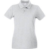 Universal Textiles Women's Fitted Short Sleeve Casual Polo Shirt - Grey Marl