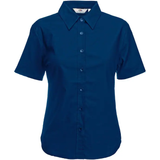 Fruit of the Loom Women's Oxford Short Sleeve Shirt - Navy