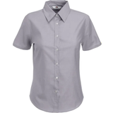 Women Shirts Fruit of the Loom Women's Oxford Short Sleeve Shirt - Oxford Grey