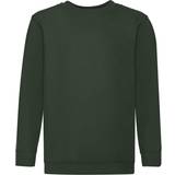 Cotton Sweatshirts Fruit of the Loom Childrens Unisex Set In Sleeve Sweatshirt - Bottle Green (UTBC1366-7)
