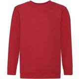 Lycra Tops Children's Clothing Fruit of the Loom Childrens Unisex Set In Sleeve Sweatshirt - Red (UTBC1366-37)