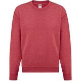 Lycra Tops Children's Clothing Fruit of the Loom Childrens Unisex Set In Sleeve Sweatshirt - Heather Red (UTBC1366-79)