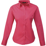 Premier Women's Long Sleeve Poplin Blouse - Hot Pink