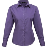 Purple - Women Shirts Premier Women's Long Sleeve Poplin Blouse - Purple