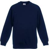 Cotton Sweatshirts Fruit of the Loom Kid's Raglan Sleeve Sweatshirt - Deep Navy
