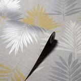 Arthouse White Wallpapers Arthouse Linen Palm Ochre & Grey (697800)
