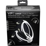 Gioteck PS4/PS5 Premium Viper VP1 Cable Pack - White/Black