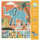 Elephant Creativity Sets Djeco Cartoon Templates Wild Animals 5pcs