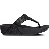Wedge Sandals Fitflop Lulu Glitter Toe-Post - Black/White