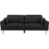Beliani Torget Black Sofa 226cm 3 Seater
