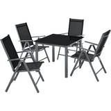 tectake 403905 Patio Dining Set, 1 Table incl. 4 Chairs
