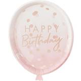 Ginger Ray Plates Balloon Shaped Pink/Rose Gold 8-pack