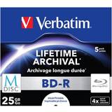 25 GB - Blu-ray Optical Storage Verbatim M-Disc BD-R 25GB 4x 5-pack Jewelcase Inkjet