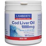 D Vitamins Fatty Acids Lamberts Cod Liver Oil 1000mg 180 pcs