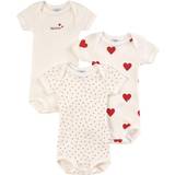 Petit Bateau Baby Girls Short Sleeved Heart Pattern Organic Cotton Bodysuits 3-pack-Variante-1 (A00BB00)