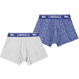 Cotton Boxer Shorts Lonsdale Junior Boy's Trunk 2-pack - Grey/BluePrint