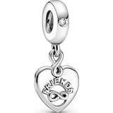 Pandora Charms & Pendants Pandora Friends Forever Heart Dangle Charm - Silver/Transparent