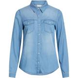 Vila Bista Pocketed Jeans Shirt - Blue/Medium Blue Denim