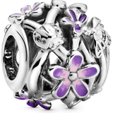 Purple Charms & Pendants Pandora Openwork Daisy Charm - Silver/Purple
