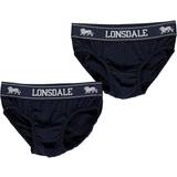 Blue Underpants Lonsdale Junior Boy's Briefs 2-pack - Navy/White
