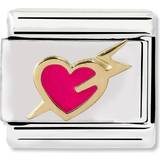 Nomination Composable Classic Link Heart with Bolt - Silver/Gold/Pink