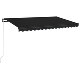 Crank Patio Awnings vidaXL Manual Retractable Awning with LED 450x350cm