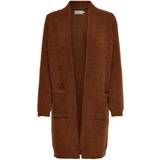 Brown - Women Cardigans Only Long Knitted Cardigan - Red/Ginger Bread