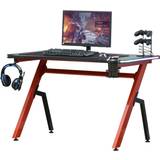 Homcom Ergonomic RGB Gaming Desk - Black/Red, 1200x660x960mm
