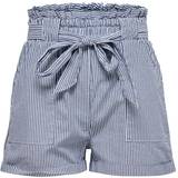 Only Women Shorts Only Smilla Paperbag Shorts - Blue/Medium Blue Denim