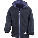 Taped Seams Fleece Garments Result Kid's Reversible Storm Stuff Anti Pilling Fleece Waterproof Jacket - Royal/Navy