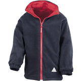 Elastic Cuffs Fleece Garments Result Kid's Reversible Storm Stuff Anti Pilling Fleece Waterproof Jacket - Red/Navy