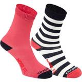 Stripes Socks Children's Clothing Craghoppers Kids Nosilife Travel Twin Pack - Soft Navy/Watermelon (CKH003-2NX)