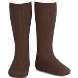 6-9M Socks Condor Basic Rib Knee High Socks - Brown (20162_000_390)