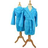 Cotton Dressing Gowns Children's Clothing A&R Towels Kid's Hooded Bathrobe - Aqua Blue