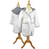 Pocket Night Garments A&R Towels Kid's Hooded Bathrobe - White/Anthracite Grey