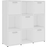 Doors Book Shelves vidaXL Chipboard 802936 High Gloss White Book Shelf 90cm