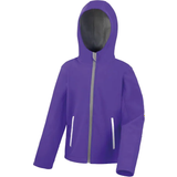 Breathable Material Shell Outerwear Result Kid's Core Hooded Softshell Jacket - Purple/Grey