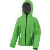 Elastane Shell Outerwear Result Kid's Core Hooded Softshell Jacket - Vivid Green/Black