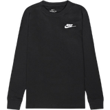 L Tops Nike Older Kid's Sportswear Long Sleeve T-shirt - Black/White (CZ1855-010)
