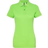 ASQUITH & FOX Women's Short Sleeve Performance Blend Polo Shirt - Neon Green