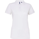 ASQUITH & FOX Women's Short Sleeve Performance Blend Polo Shirt - White