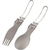 Aluminium Cutlery Sets Robens Folding Alloy Cutlery Set 2pcs