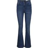 Polyester Jeans Noisy May Sallie High Waist Flared Jeans - Medium Blue Denim